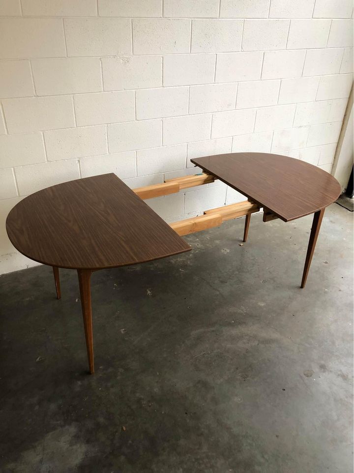 Vintage Dining Table Mid-Century Mod - Keller Furniture with two leaves