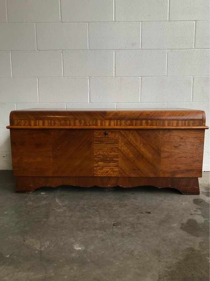 1950s Art Deco Waterfall Cedar Hope Chest