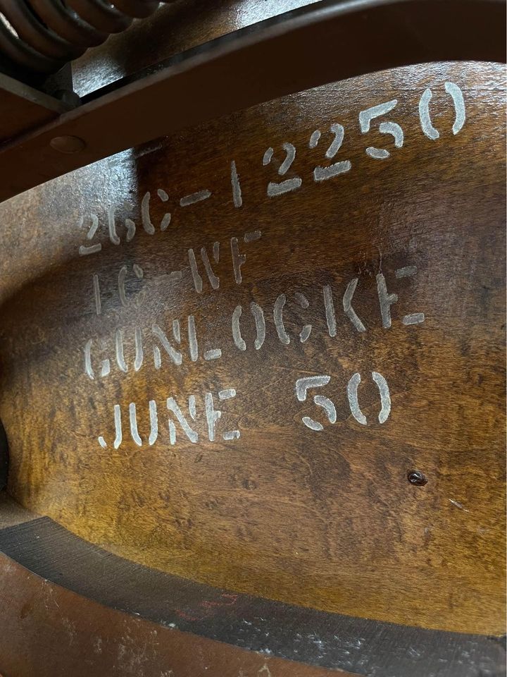 1950 W.H. Gunlocke Solid Wood Office Chair