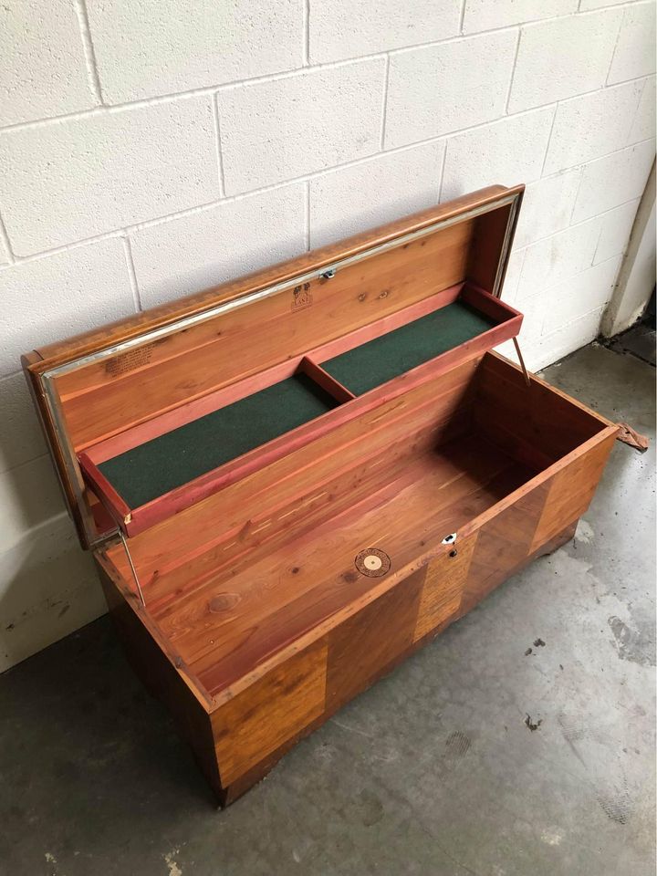 1950s Art Deco Waterfall Cedar Hope Chest