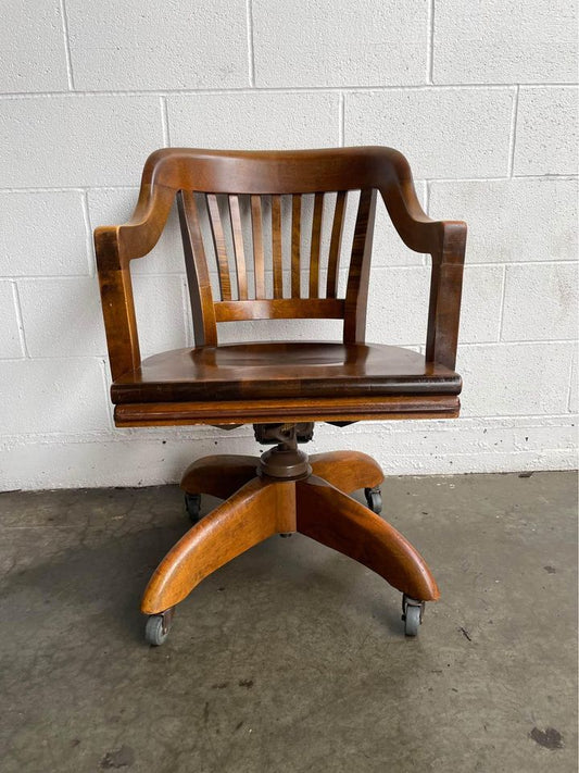 1950 W.H. Gunlocke Solid Wood Office Chair