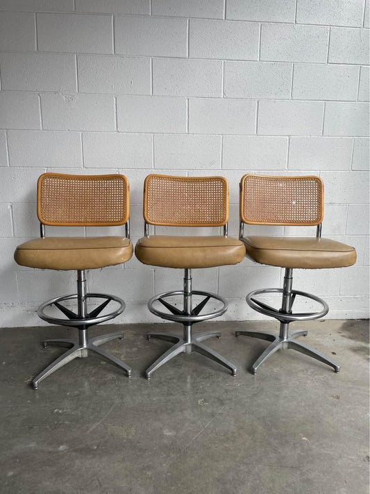 Set of 3 Vintage Chromcraft Adjustable Bar Stools