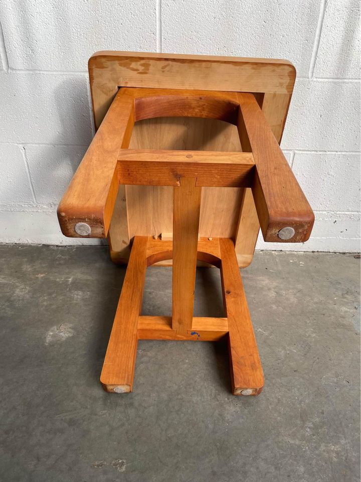 Unique Solid Wood End or Side Table - handmade in Oregon