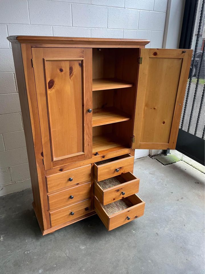 Solid Pine Kitchen Armoire