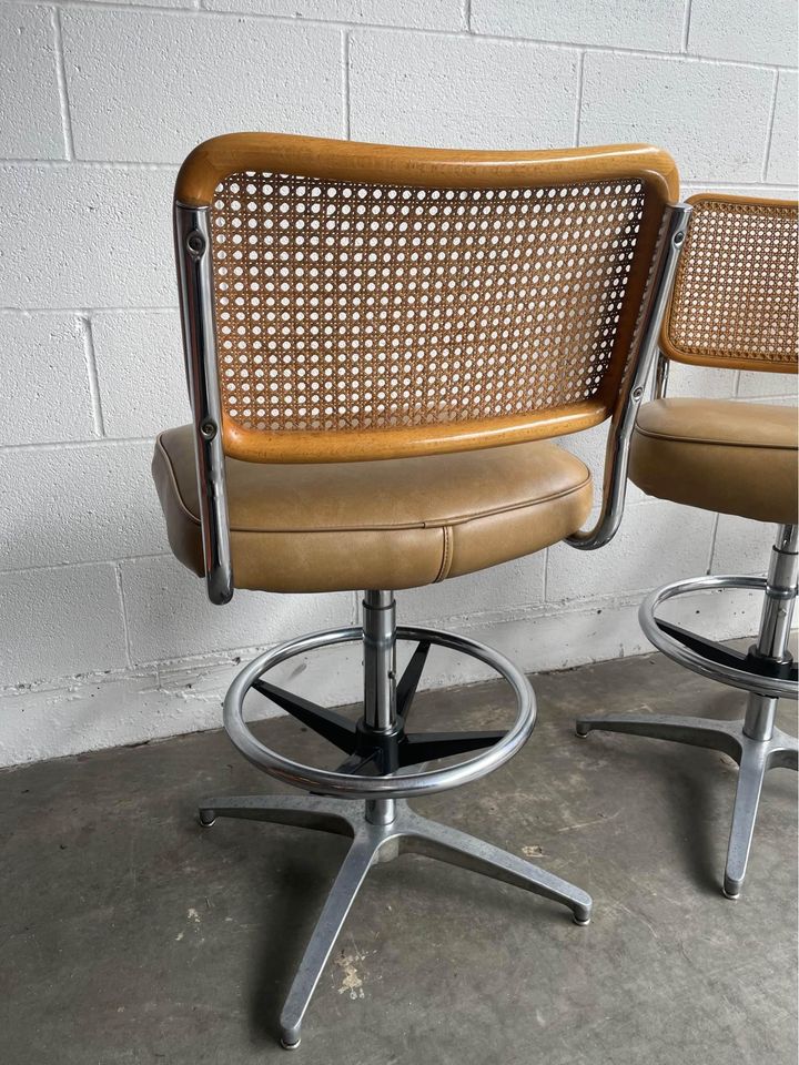 Set of 3 Vintage Chromcraft Adjustable Bar Stools