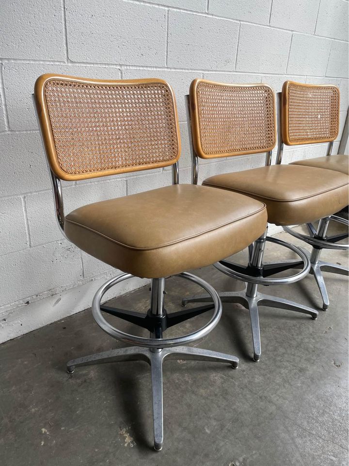 Set of 3 Vintage Chromcraft Adjustable Bar Stools