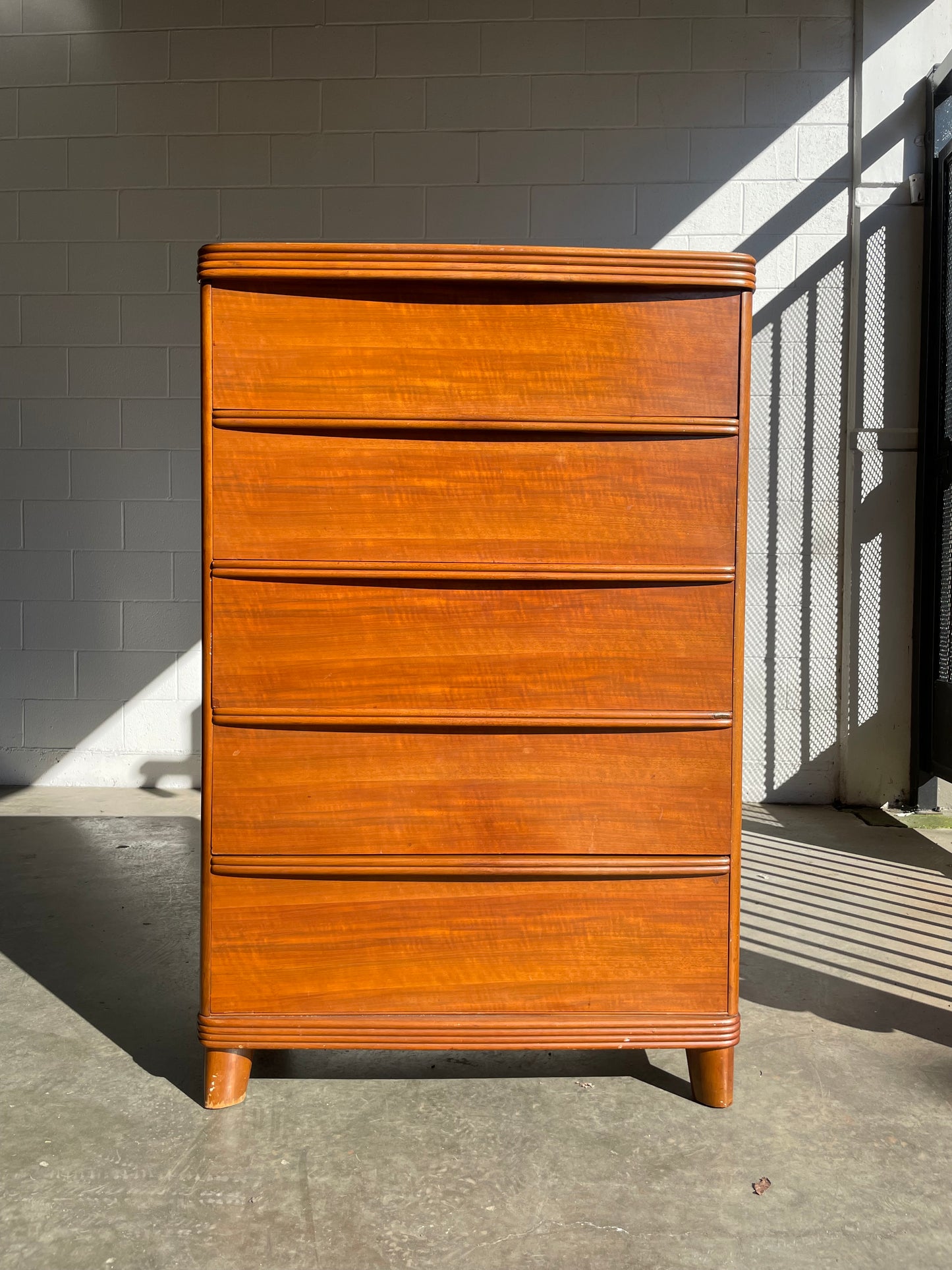 Solid Wood Five Drawer Highboy Dresser